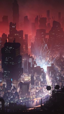 Cyberpunk city art