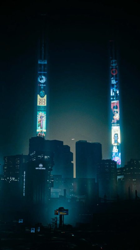 Город найт сити cyberpunk ночь