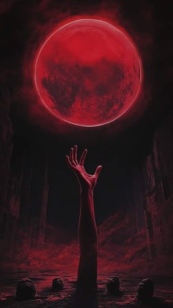 Кровавая луна арт скачать фон 1080 x 1920