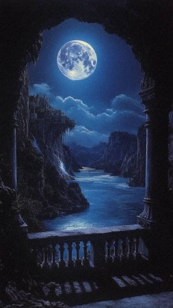 Фэнтези ночь скачать фон 1424 x 2532