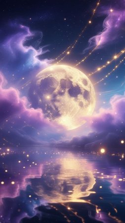 Ночное небо луна скачать фон 1080 x 1920