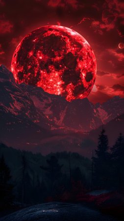 Кровавая луна скачать фон 2160 x 3840