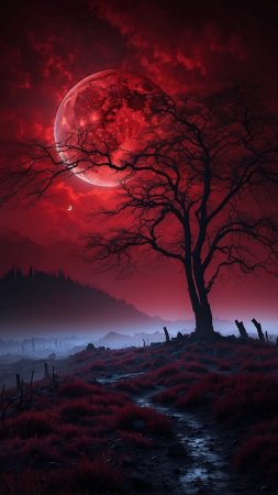 Blood moon wallpaper скачать фон 1080 x 1920
