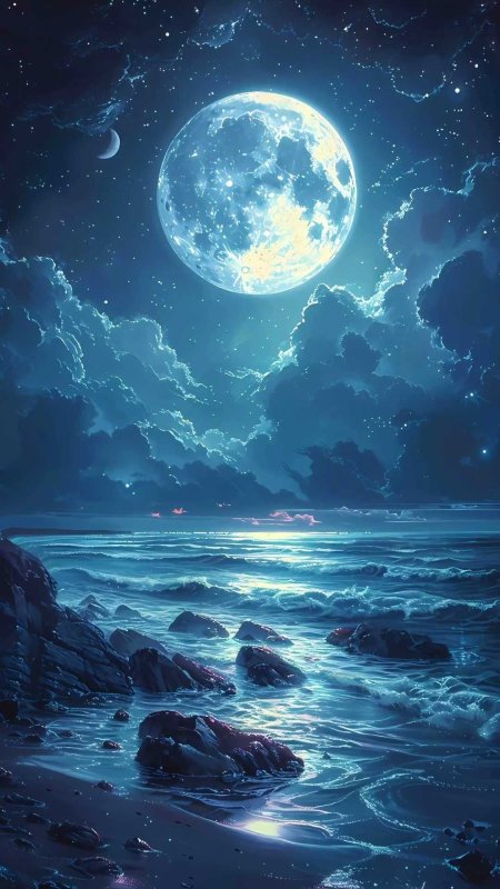 Море ночь скачать фон 1080 x 1920