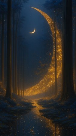 Лес ночь скачать фон 1080 x 1920