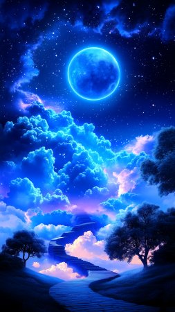 Blue night sky скачать фон 2160 x 3840