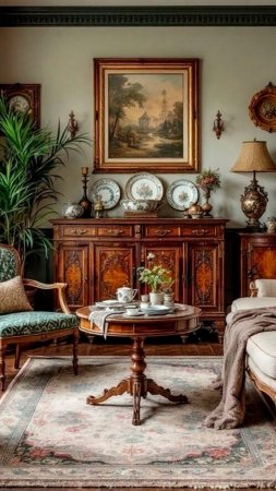 Винтажный стиль в интерьере скачать фон 720 x 1280