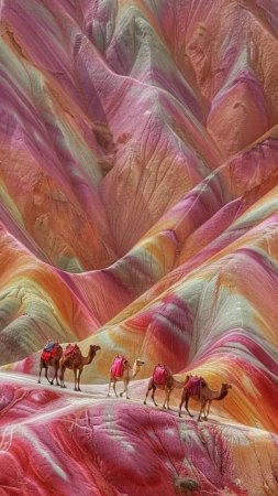 Радужные горы в китае скачать фон 720 x 1280