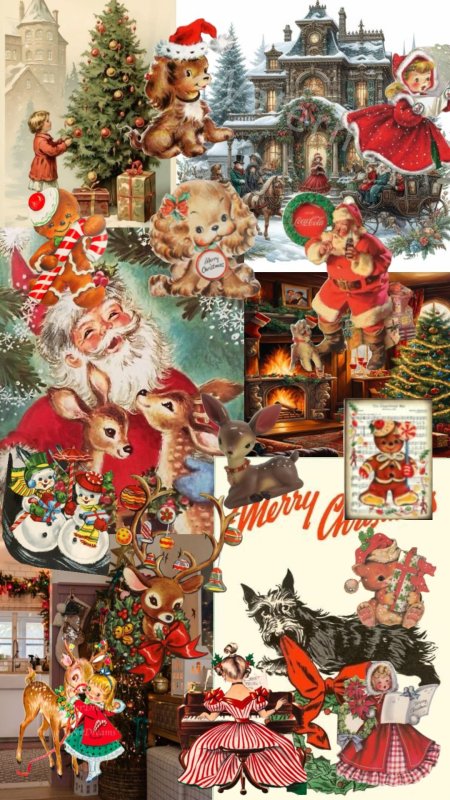 Vintage christmas скачать фон 1080 x 1920