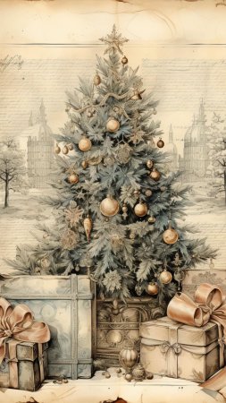 Рождественские коробки скачать фон 2160 x 3840