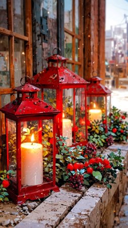 Christmas lantern скачать фон 1080 x 1920