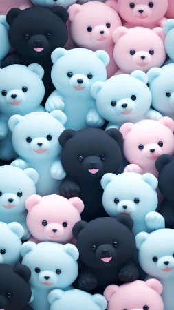 Cute bear pile wallpaper