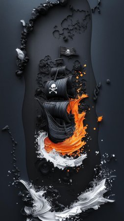 Фэнтези корабль скачать фон 2160 x 3840