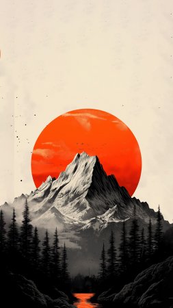 Горные пейзажи скачать фон 1424 x 2532