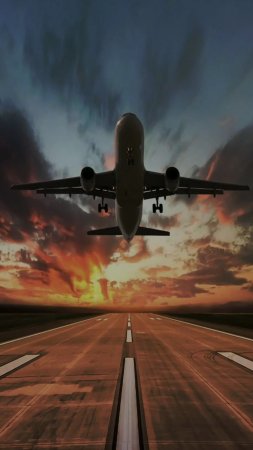 Самолет в закате