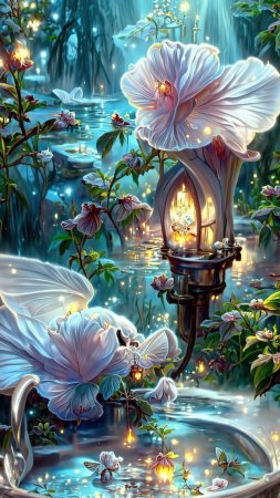 Волшебный сад скачать фон 720 x 1280