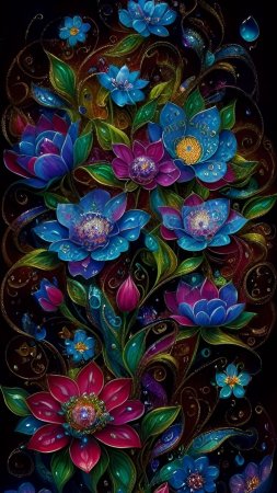 Фантастический цветок скачать фон 1080 x 1920