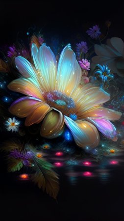 Фантастические цветы скачать фон 1080 x 1920