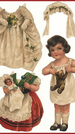 Victorian paper dolls скачать фон 1080 x 1920