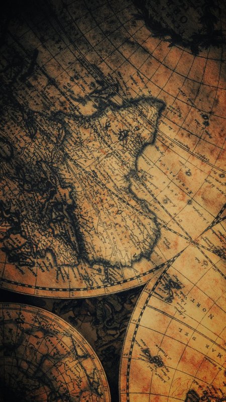 Старинная карта мира скачать фон 1080 x 1920