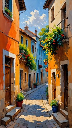 Пейзаж улицы скачать фон 2160 x 3840