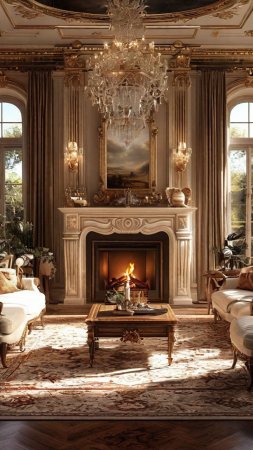 Интерьер в классическом стиле скачать фон 720 x 1280