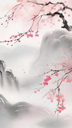 Китайская живопись мэйхуа скачать фон 720 x 1280