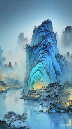 Китайская живопись пейзаж скачать фон 720 x 1280