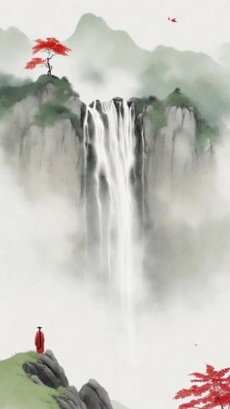 Гохуа китайская живопись скачать фон 1080 x 1920