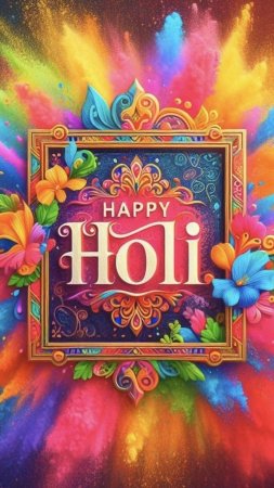Happy holi greetings скачать фон 1080 x 1920