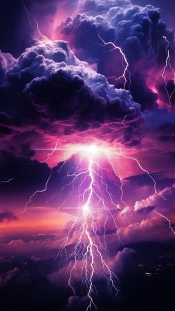 Lightning storm скачать фон 1424 x 2532