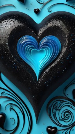 Black blue heart
