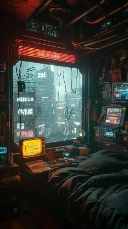 Киберпанк интерьер