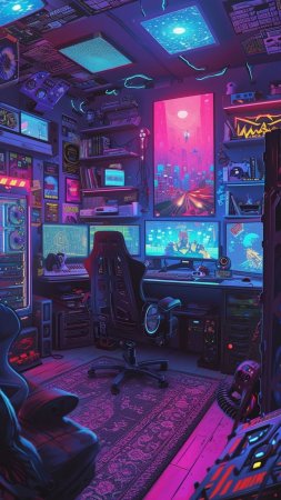 Интерьер киберпанк