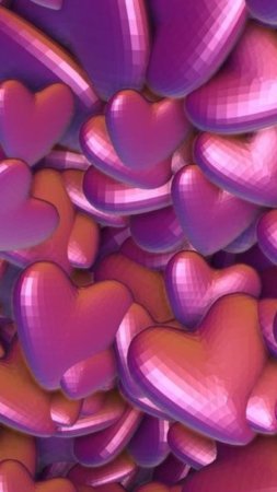 Background in heart wallpaper purple valentine скачать фон 1424 x 2532