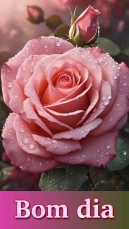 Beautiful pink rose with water droplets