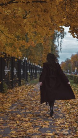 Осень девушка со спины