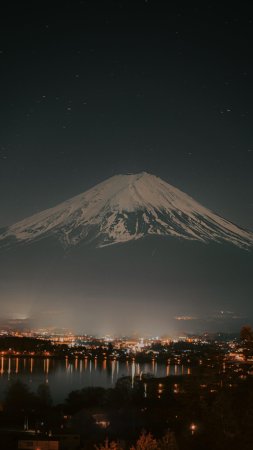 Япония гора скачать фон 2160 x 3840