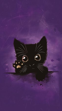Черный кот милый