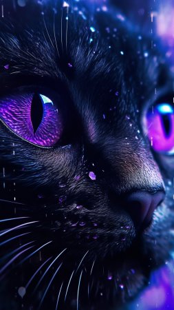 Кот с фиолетовыми глазами