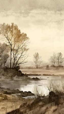 Пейзажи акварелью известных художников скачать фон 2160 x 3840