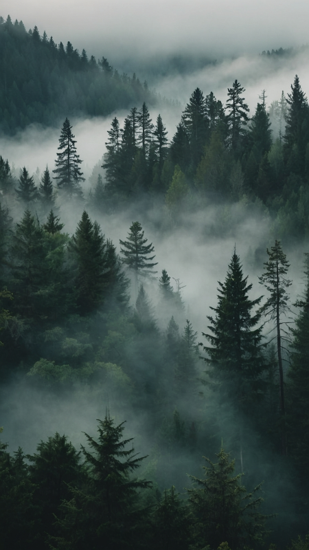 Foggy forest wallpaper