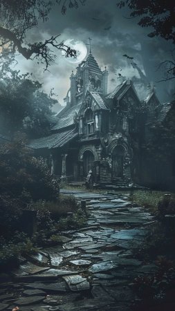 Замок мрачный скачать фон 1080 x 1920