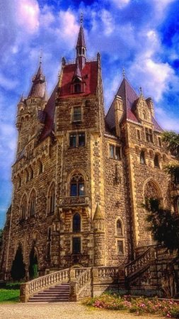 Moszna castle poland скачать фон 720 x 1280
