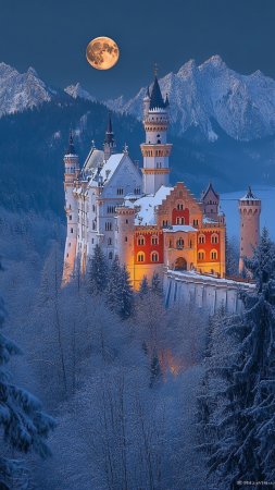 Neuschwanstein castle germany скачать фон 1080 x 1920