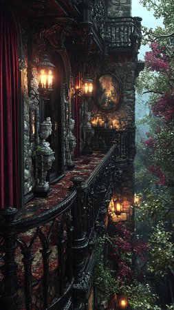 Готический интерьер скачать фон 1080 x 1920