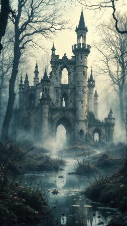 Замки фэнтези скачать фон 2160 x 3840