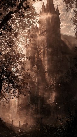 Мрачный викторианский лондон арт кладбище скачать фон 2160 x 3840