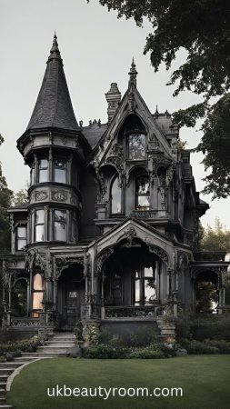 An old victorian style house with gothic architecture скачать фон 1080 x 1920