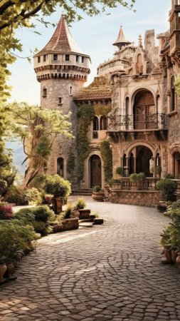 Castle exterior скачать фон 720 x 1280